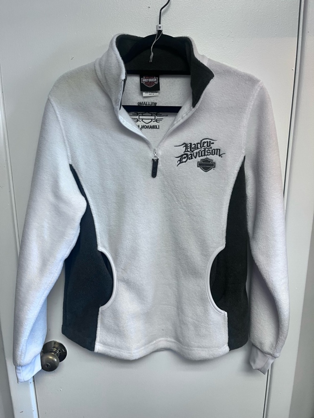 Harley-Davidson Gray White Fleece Pullover with Logo Tag